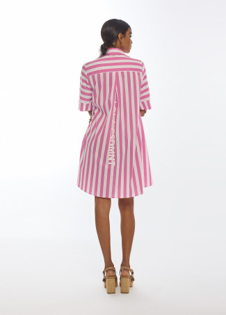 Vestido corto popelín rayas