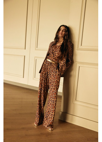 Blazer reto fluido estampado animal