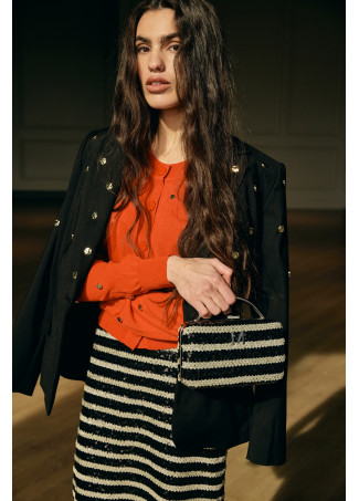 Clutch rayas sequins