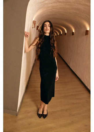 Dress with Perkins Collar and Strass Details