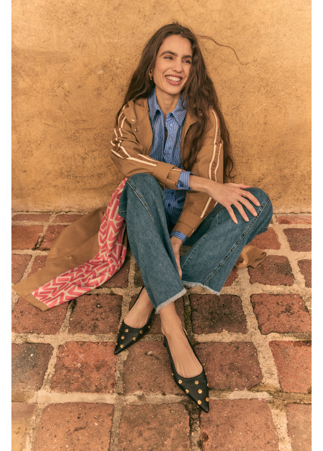 Oversize Poplin Diamond Textured Shirt