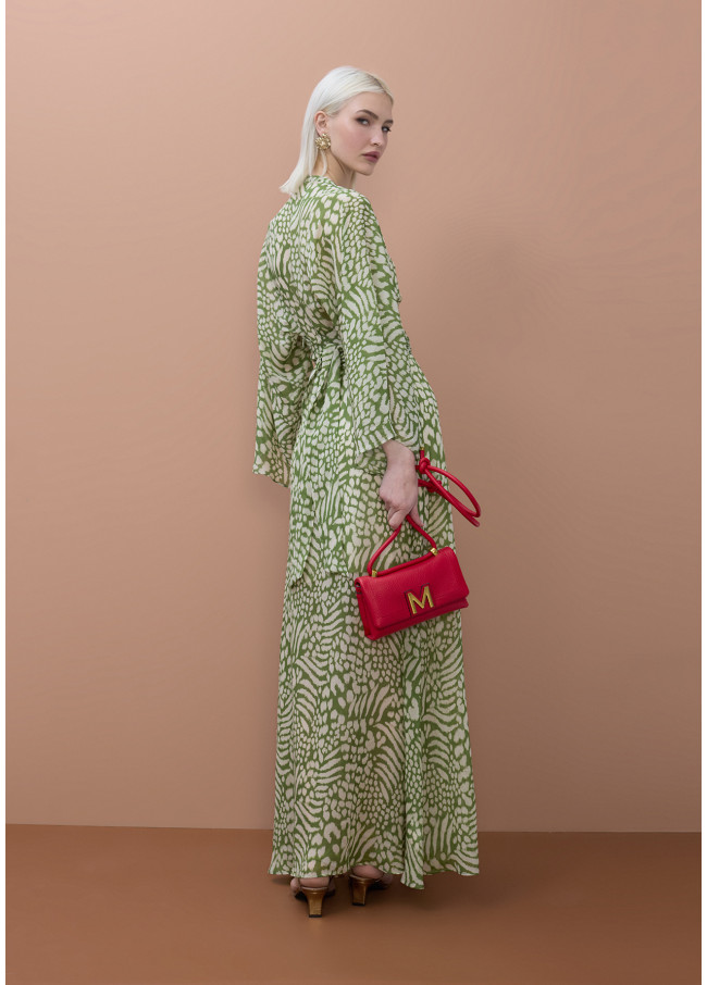 Robe longue manches larges ceinture ajustable...