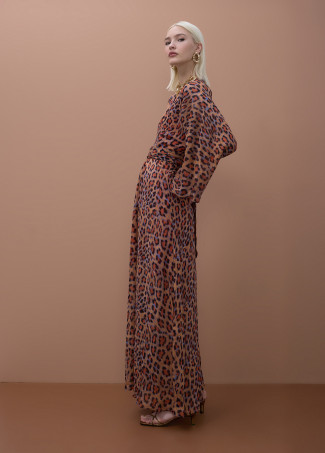 Robe Manches larges imprimé ceinture réglable