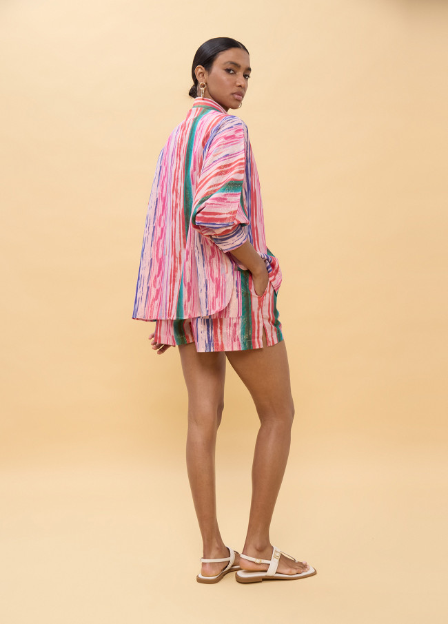 Camisa oversize rayas multicolor