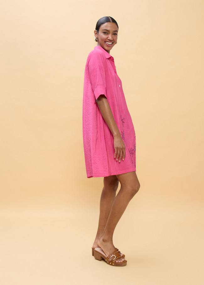 copy of Short Dress with Tone-on-Tone Palm Details