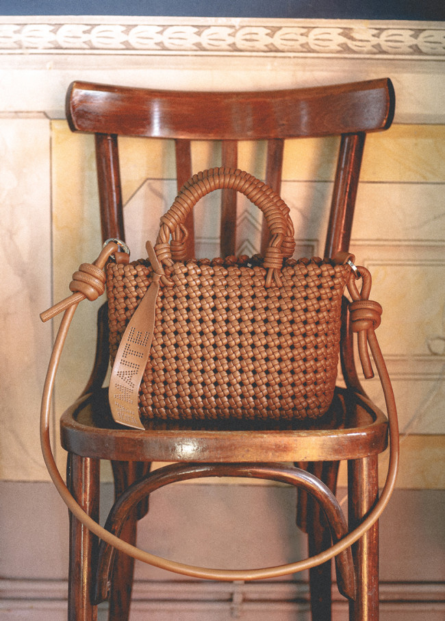 Knotted Faux Leather Crossbody Bag