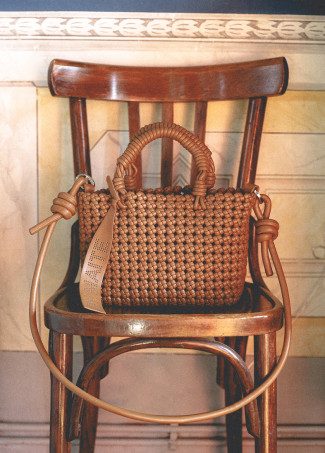 Bandoulière tressée à nœuds effet cuir