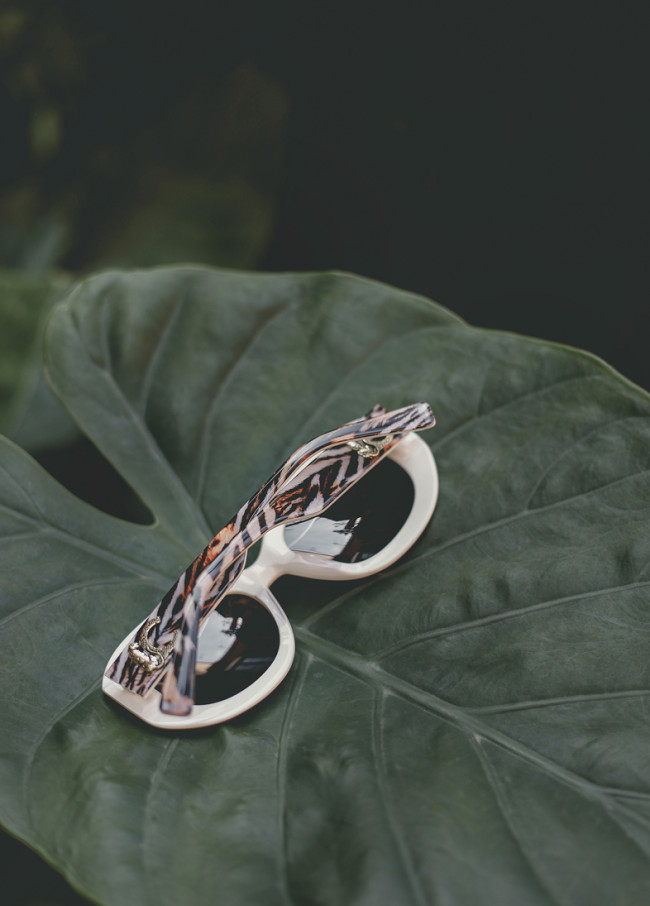 Óculos de Sol Redondos com Logo Leopardo