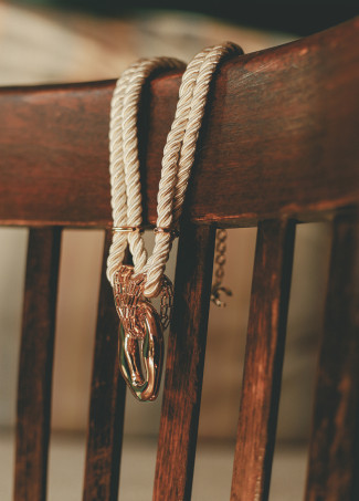 Cord Necklace with Metallic Links Combination