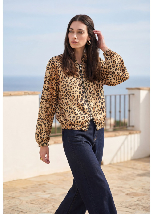 Bomber satinada estampado