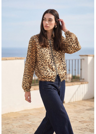 Bomber de Cetim Estampado