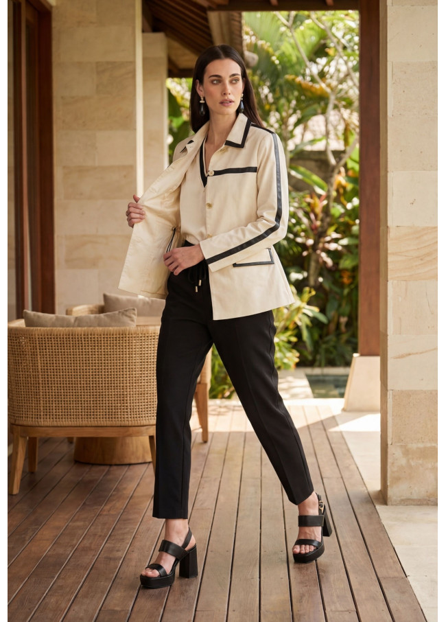 Pantalon droit taille élastique