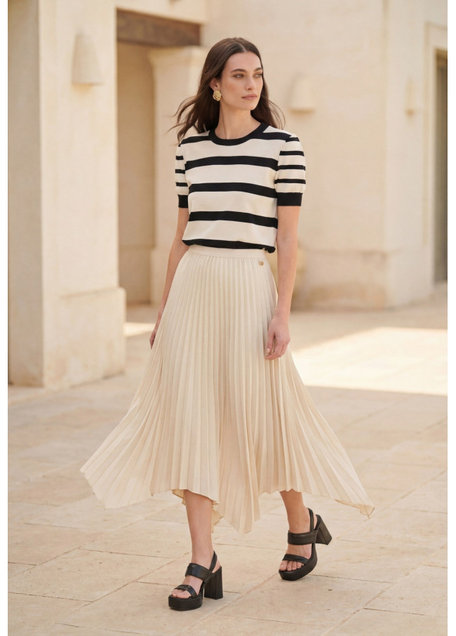 Asymmetrical Pleated Skirt