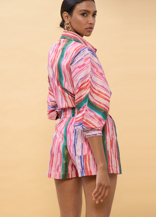 Short rayas multicolor lúrex