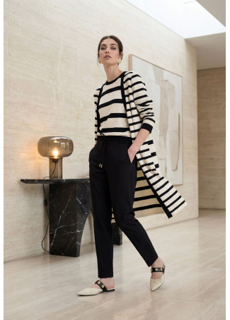 Cardigan en tricot blanc et noir