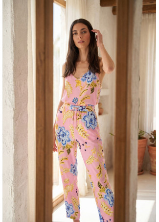 Jogger en Satin Imprimé Floral