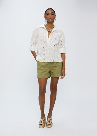 Camisa algodón escote tipo polo