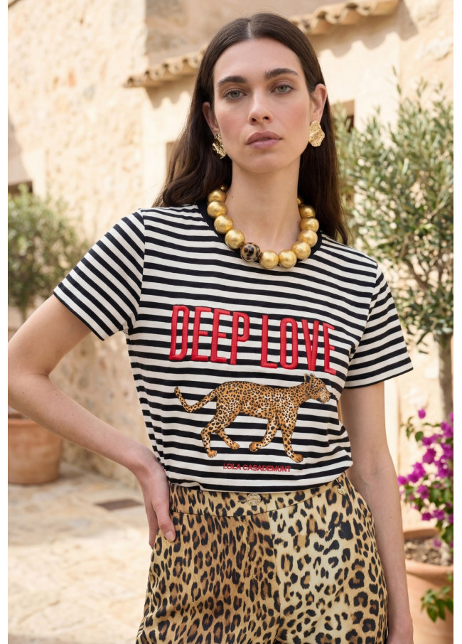 T-shirt a righe Deep Love