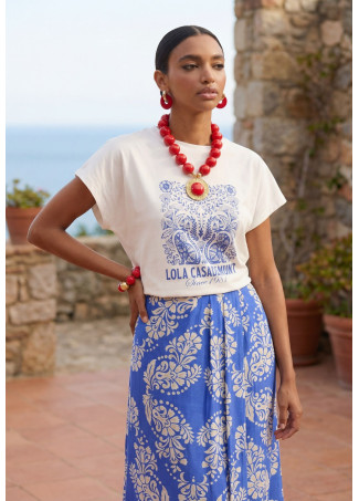 T-shirt con stampa posizionale boho