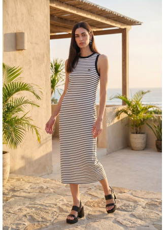 Vestido rayas en blanco y negro