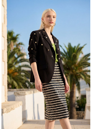 Blazer ajusté avec clous ronds