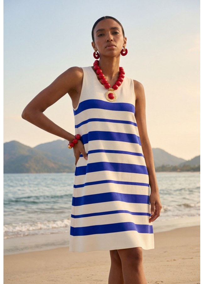 Vestido de punto bicolor