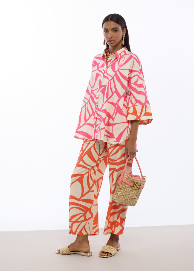 Culottes imprimé feuilles