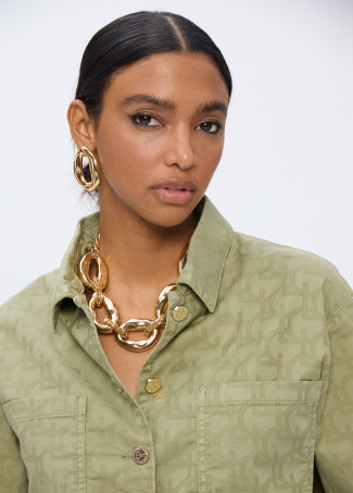 Bermuda in Sarga con Logo Jacquard