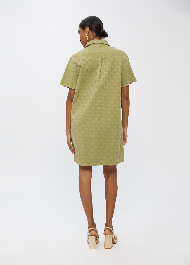 Vestido sarga logo jacquard LC