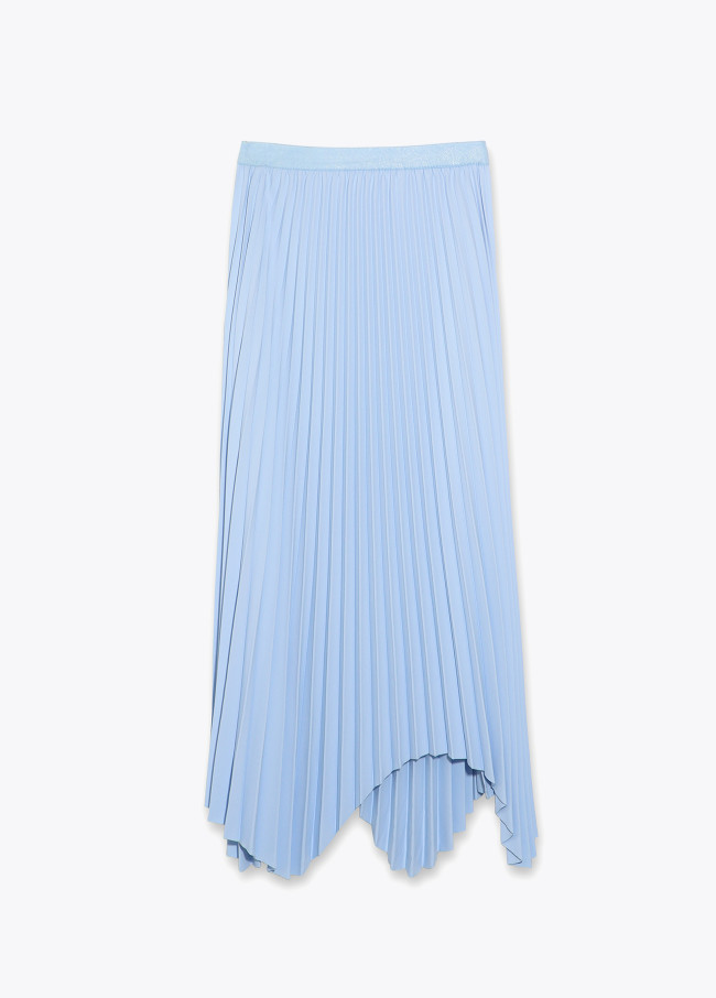 Asymmetric Pleated Skirt