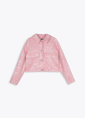 Casaco Tweed Rosa Lantejoulas - Lola Casademunt