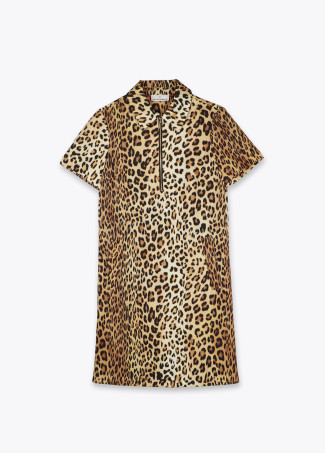 Abito Camicia Corto Stampa Animal