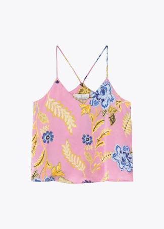 Top de Renda em Cetim Estampado - Lola Casademunt