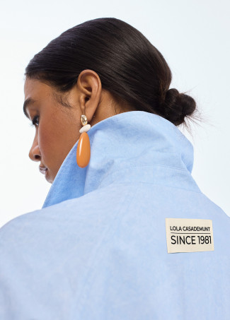 Washed Fabric Crossover Jacket