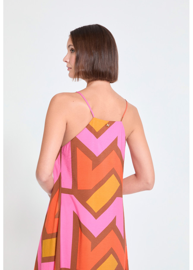 Strappy V-Neck Logo Dress