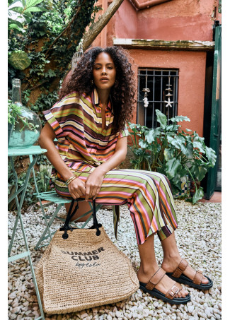 Satin Stripe Print Culotte