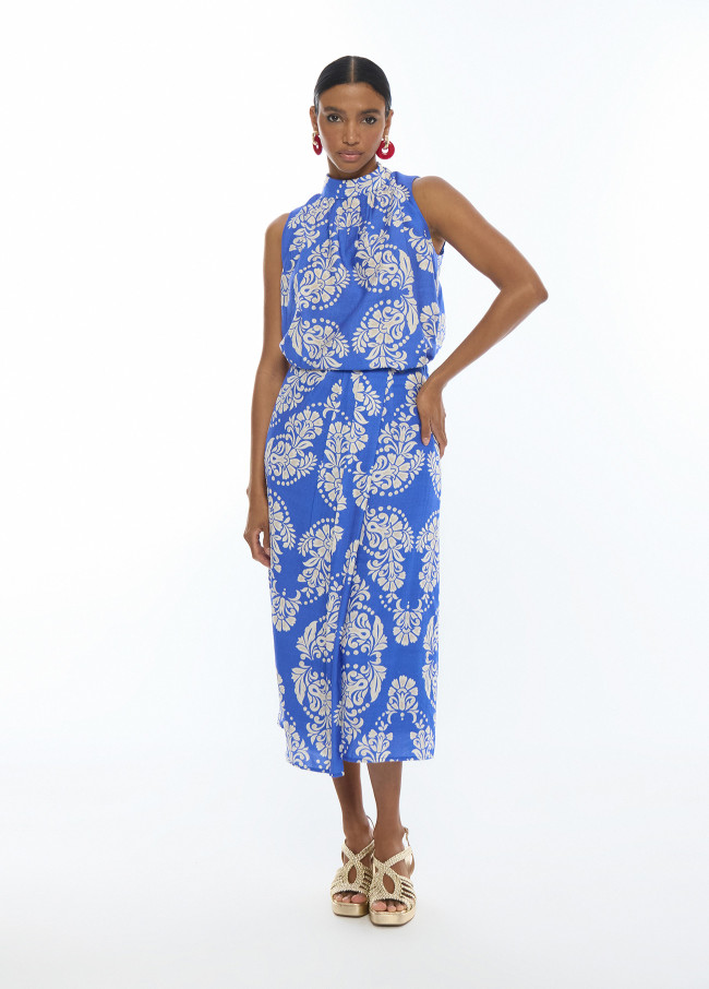 Culotte fluide imprimé paisley