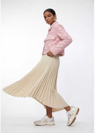 Chaqueta Tweed Lentejuelas Rosa - Lola Casademunt