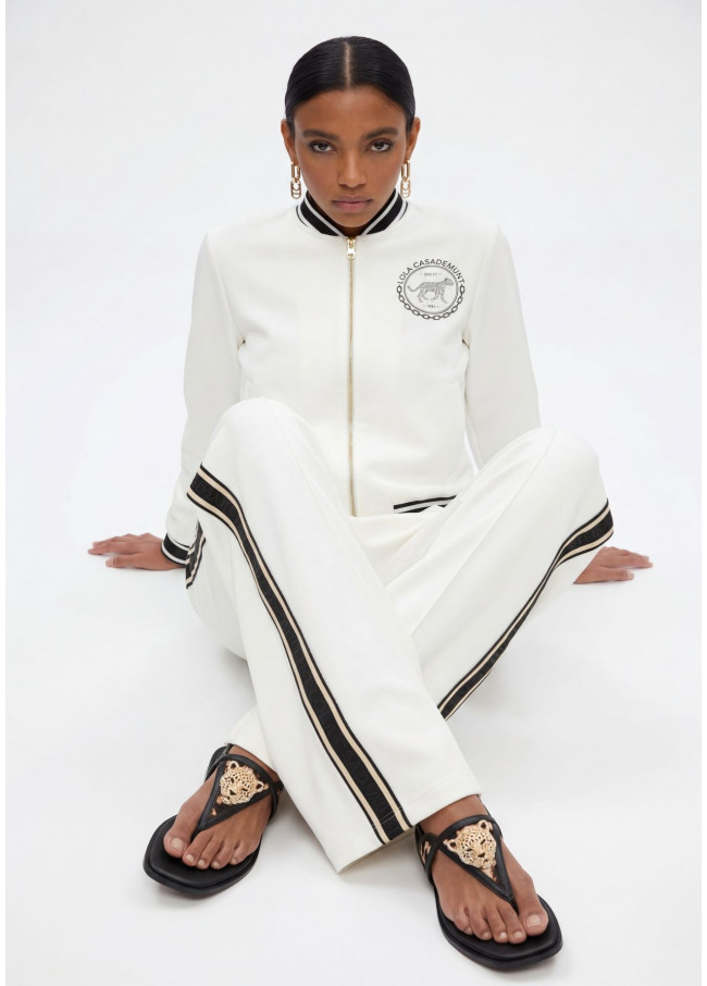 Blouson Scuba avec Détail de Ruban et Imprimé...