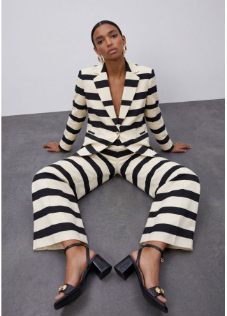 Striped Satin Culotte
