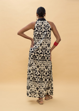 Contrast Floral Print Dress