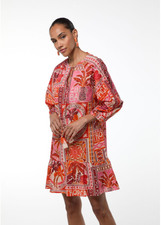 Multicolor Tropical Print Dress