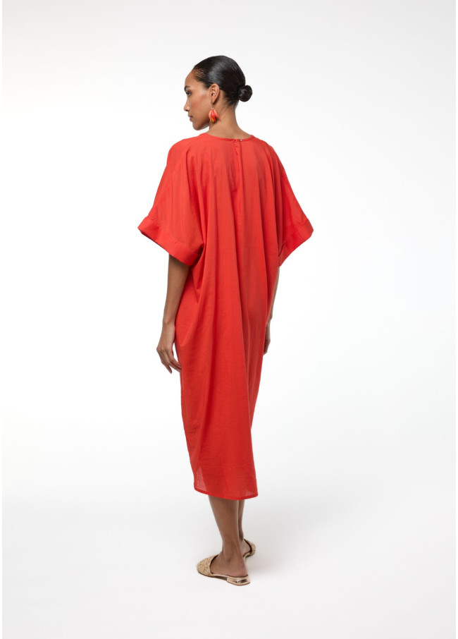 Vestido midi anudado lino