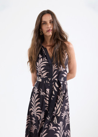Vestido midi bicolor