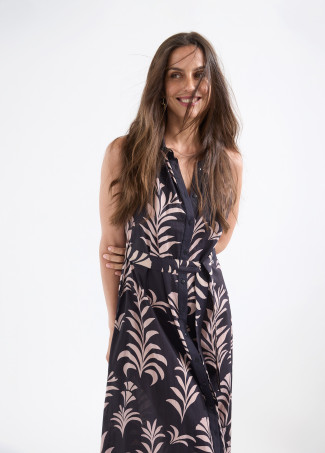 Vestido midi bicolor