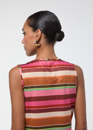 Abito Circolare con Righe Orizzontali Lurex