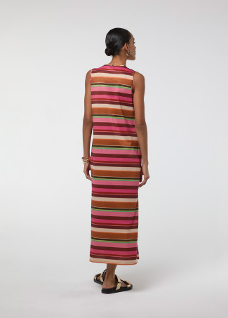 Robe Circulaire Rayures Horizontales Lurex