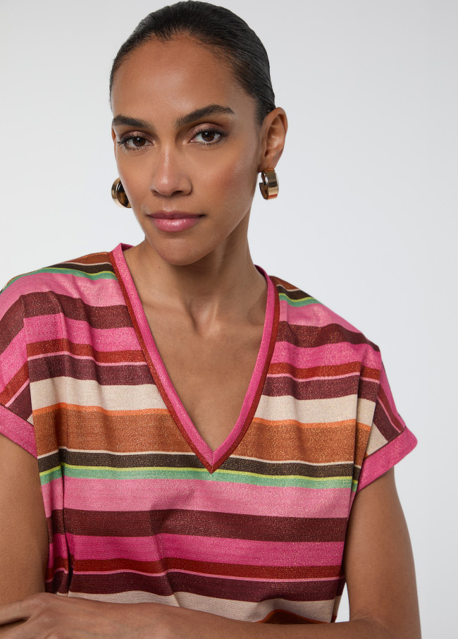 Maglietta a Righe Orizzontali Lurex