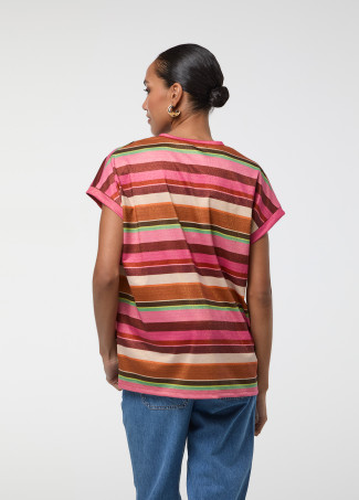 Lurex-T-Shirt mit Horizontalstreifen