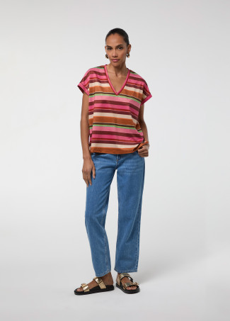 T-shirt à Rayures Horizontales Lurex